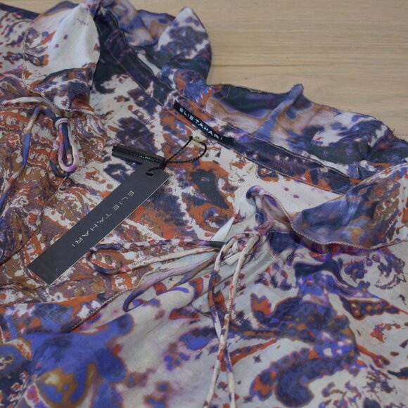Elie Tahari Multi Color Paisley Long Sleeve Top - Picture 1 of 10